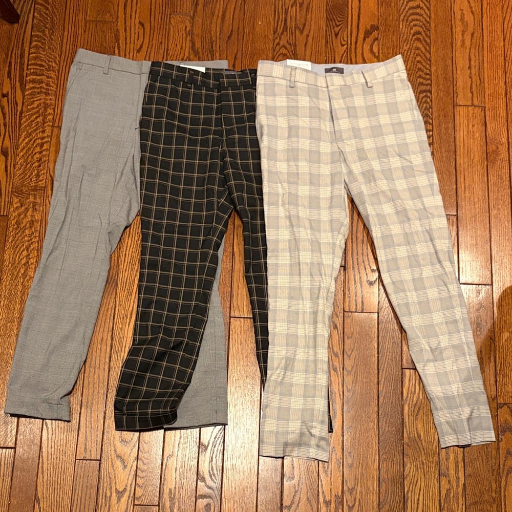H&M Trousers/Chinos 3 Set - 30 in waist - 2 NWT, 1 NWOT